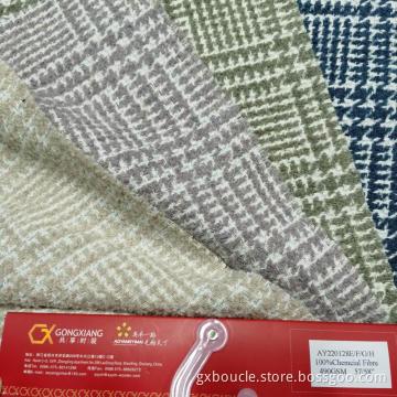 Boucle fashion checked design with lurex fabric